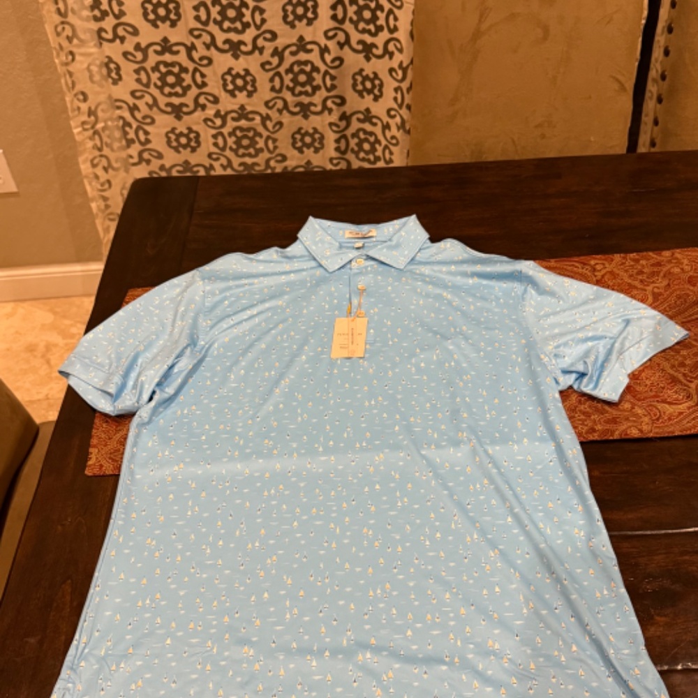 Peter Millar Men's Medium Sailing Away Performance Polo MSRP $110 - Picture 3 of 7